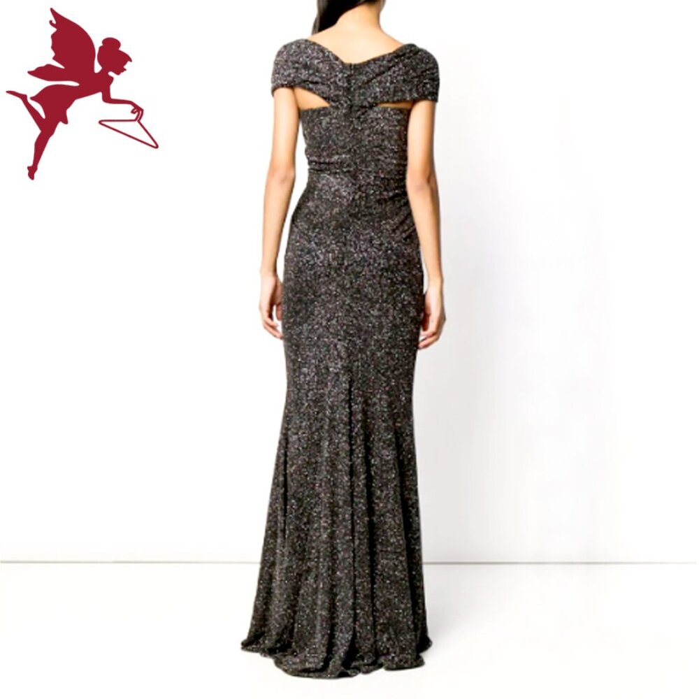 TALBOT RUNHOF Tokara Off the Shoulder Stretch Lurex Gown - Picture 2 of 12